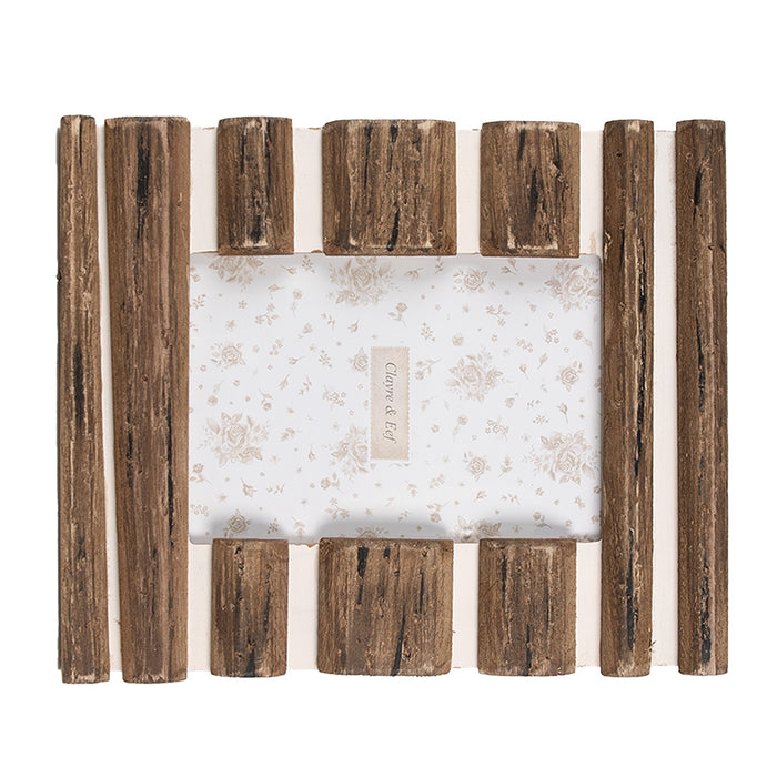 Clayre & Eef Fotolijst  13x18 cm Bruin Hout Glas Rechthoek Fotokader