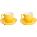 Palmer Koffiekop en schotel Colors 14 cl 12 cm Geel 2 stuk(s)