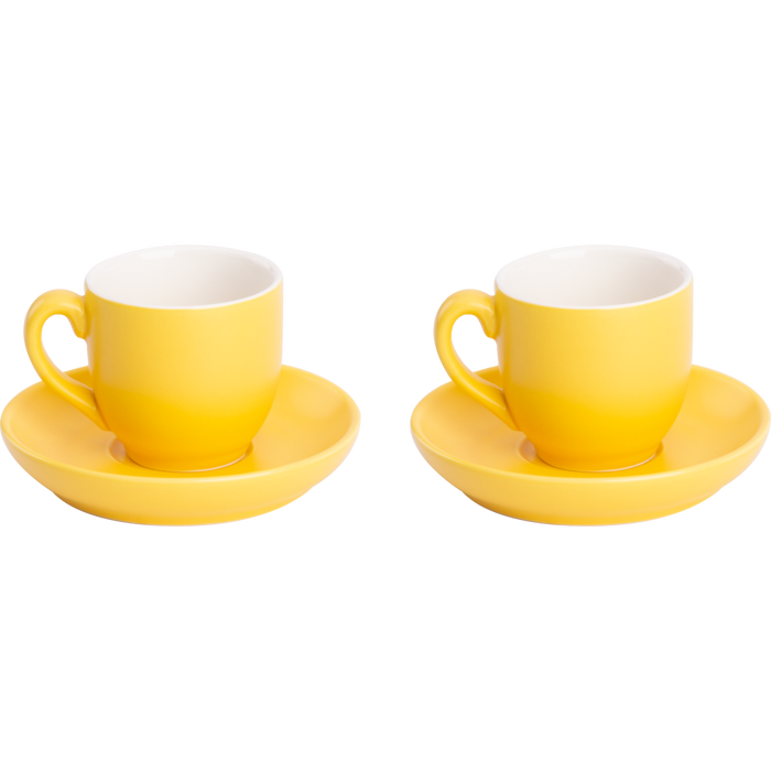 Palmer Koffiekop en schotel Colors 14 cl 12 cm Geel 2 stuk(s)