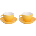 Palmer Cappuccinokop en schotel Colors 18 cl 14 cm Geel 2 stuk(s)