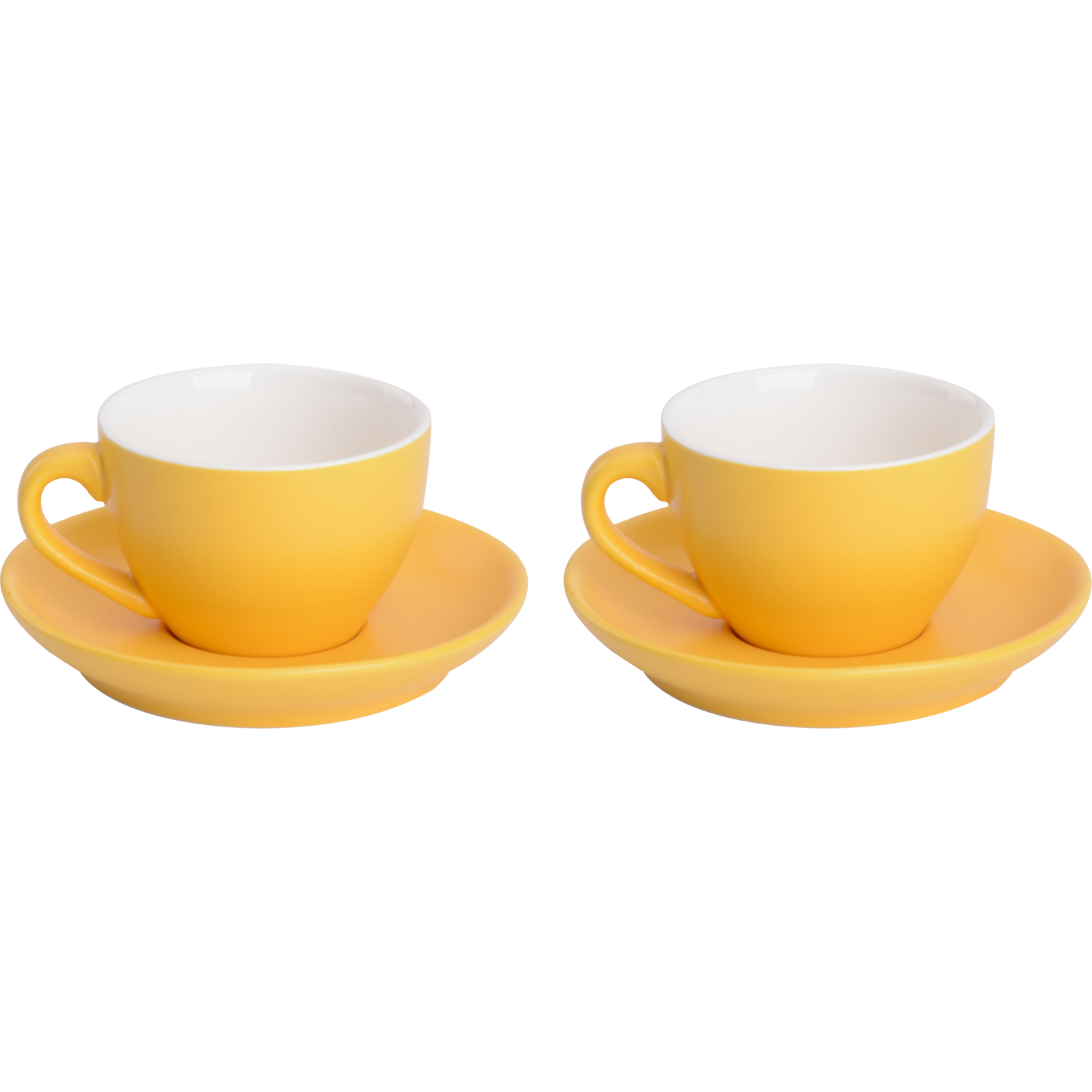 Palmer Cappuccinokop en schotel Colors 18 cl 14 cm Geel 2 stuk(s)