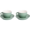 Palmer Cappuccinokop en schotel Colors 18 cl 14 cm Groen 2 stuk(s)