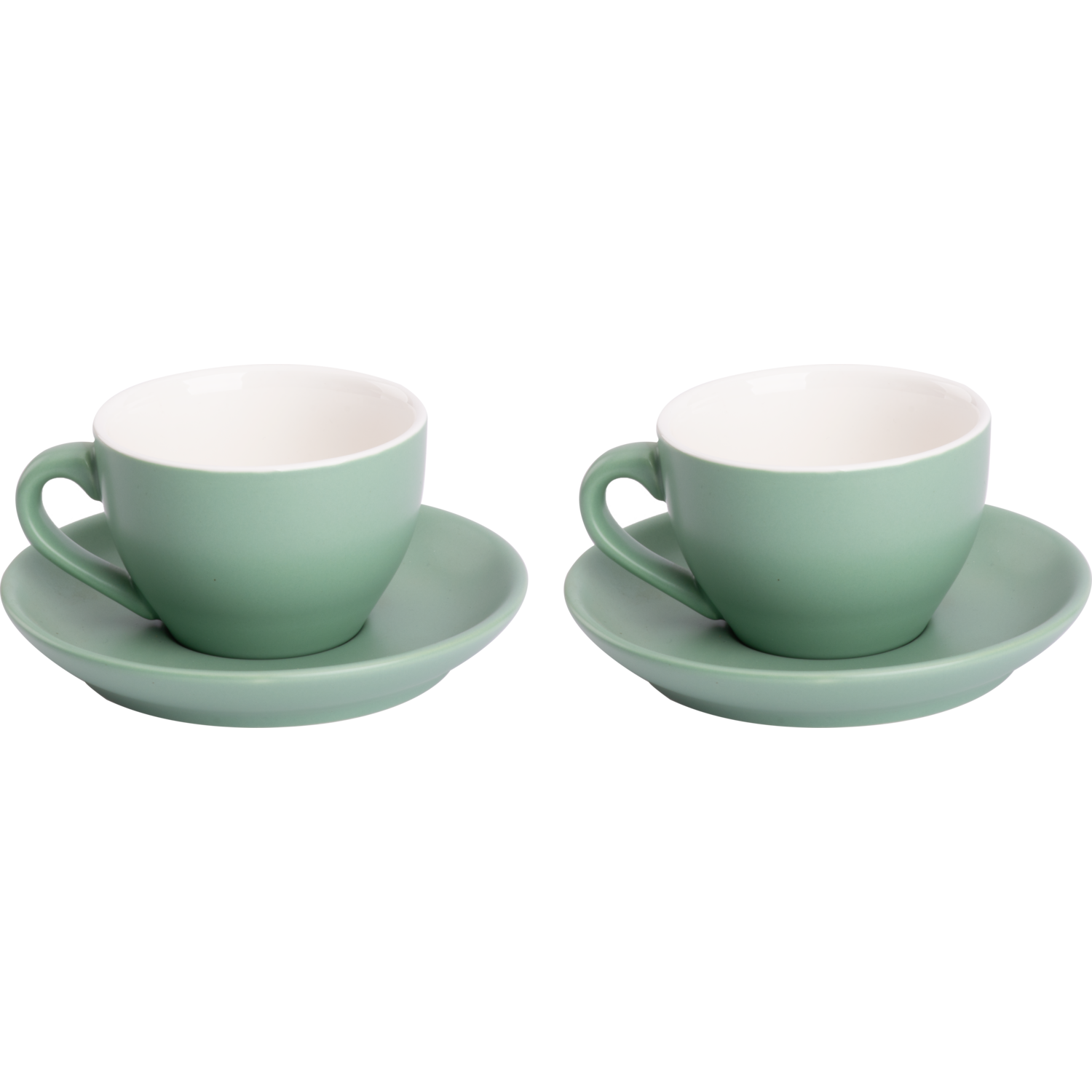 Palmer Cappuccinokop en schotel Colors 18 cl 14 cm Groen 2 stuk(s)
