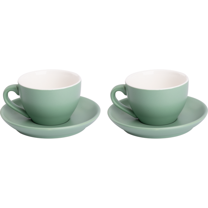 Palmer Cappuccinokop en schotel Colors 18 cl 14 cm Groen 2 stuk(s)