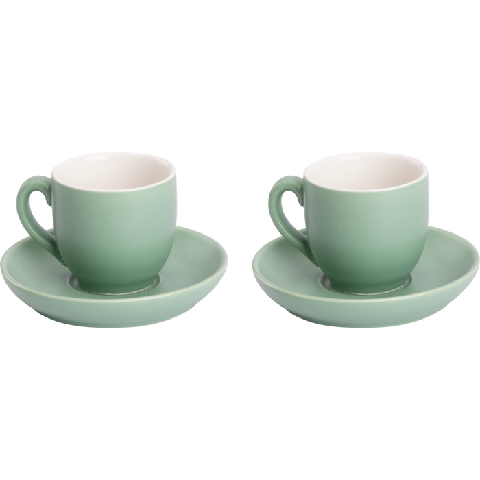 Palmer Koffiekop en schotel Colors 14 cl 12 cm Groen 2 stuk(s)