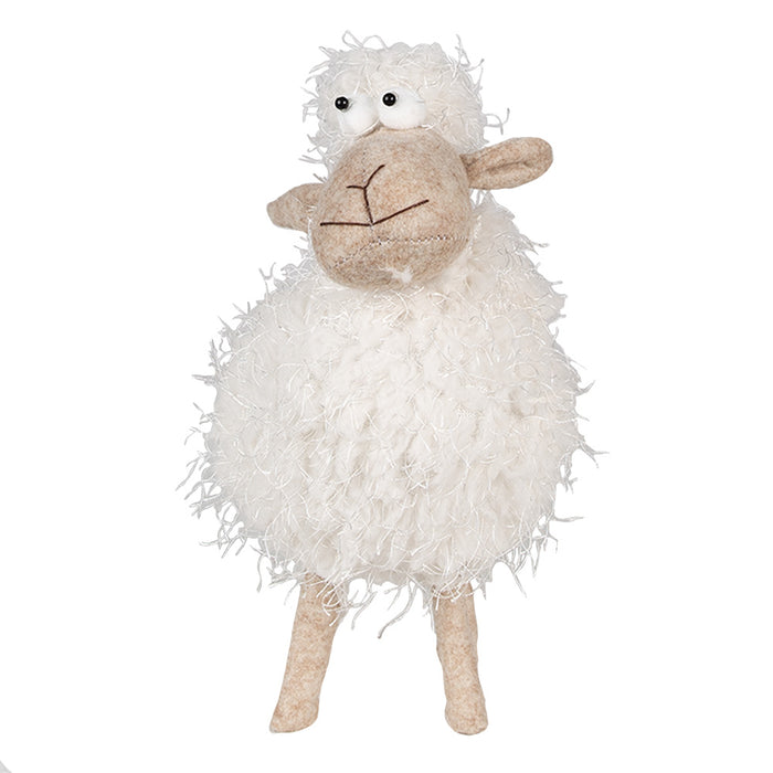 Clayre & Eef Beeld Schaap 25 cm Wit Kunststof