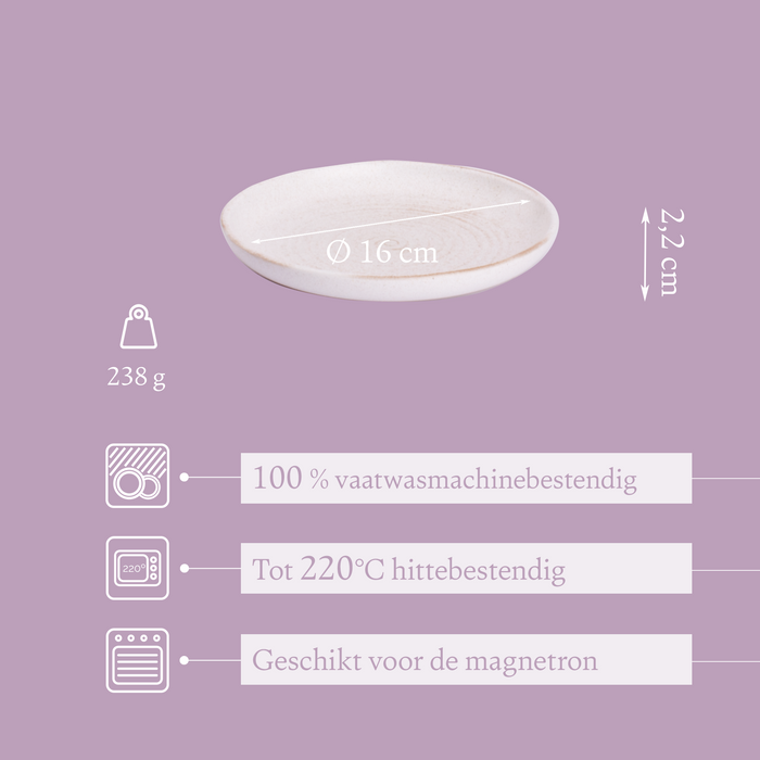 Costa Nova Vermont Bord 16 cm Wit 2 stuks