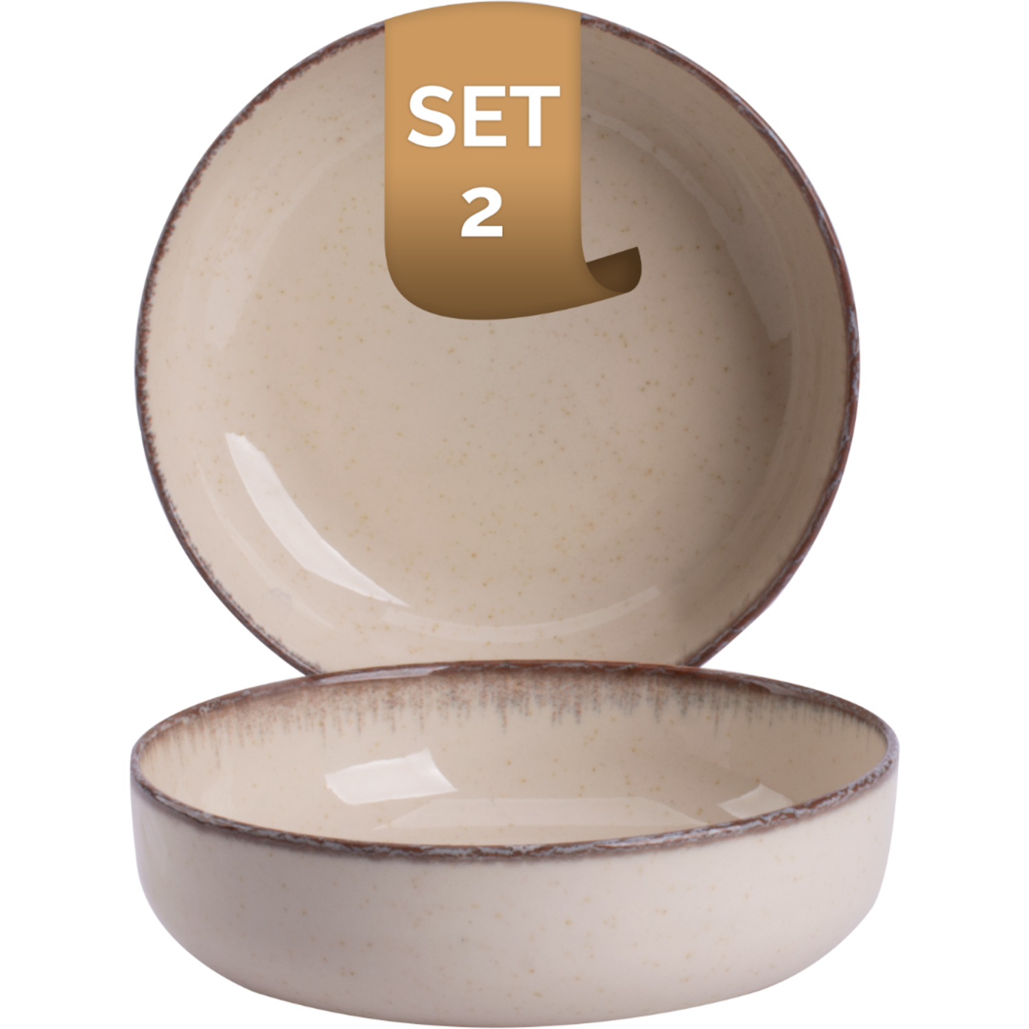 Palmer Schaal Antigo 15 cm 47 cl Crème Porselein 2 stuks