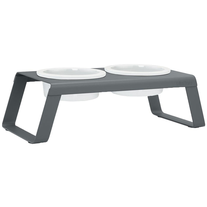 MiaCara Desco hondenvoerbak porselein medium grijs