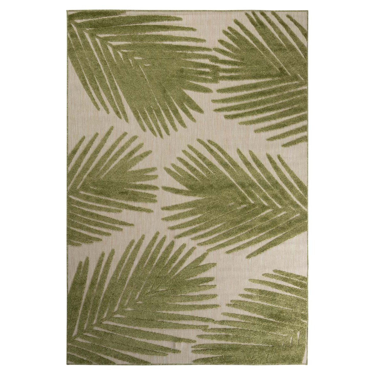 Boho&me Buitenkleed palmbladeren - Verano beige|groen - 200x300 cm