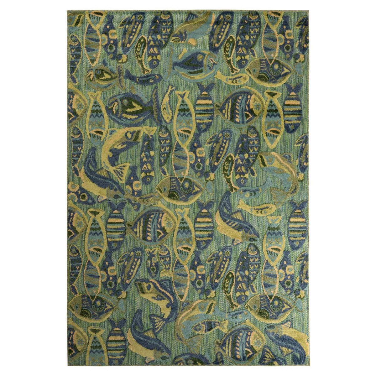 Boho&me Buitenkleed visjes - Verano blauw|groen - 200x300 cm