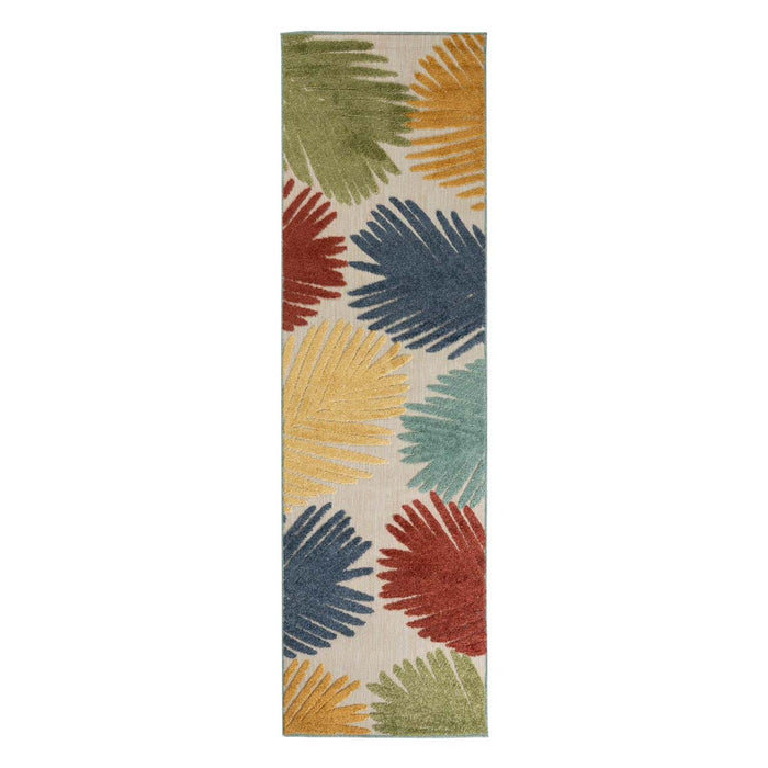 Boho&me Balkonkleed palmbladeren - Verano beige|multi - 80x200 cm