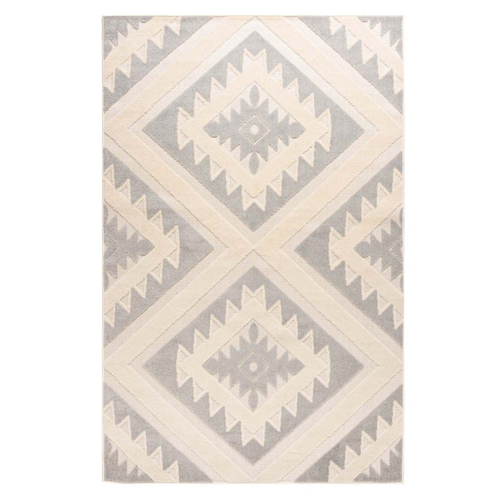 Boho&me Buitenkleed geometrisch - Verano grijs|wit - 160x240 cm