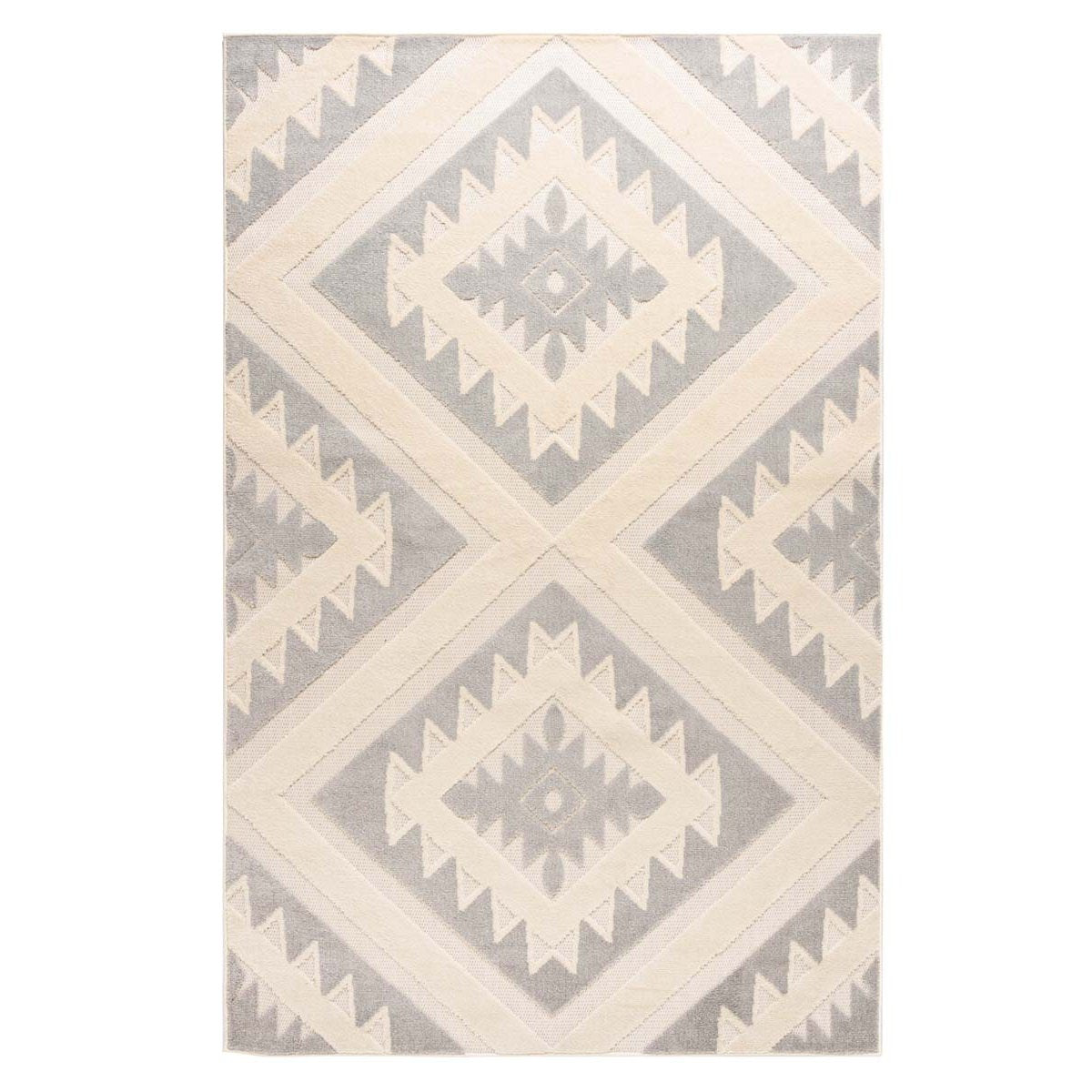 Boho&me Buitenkleed geometrisch - Verano grijs|wit - 160x240 cm