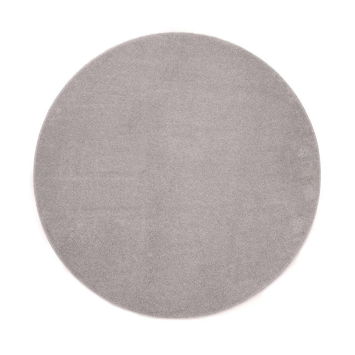 Tapeso Rond vloerkleed Fine - lichtgrijs - 160 cm