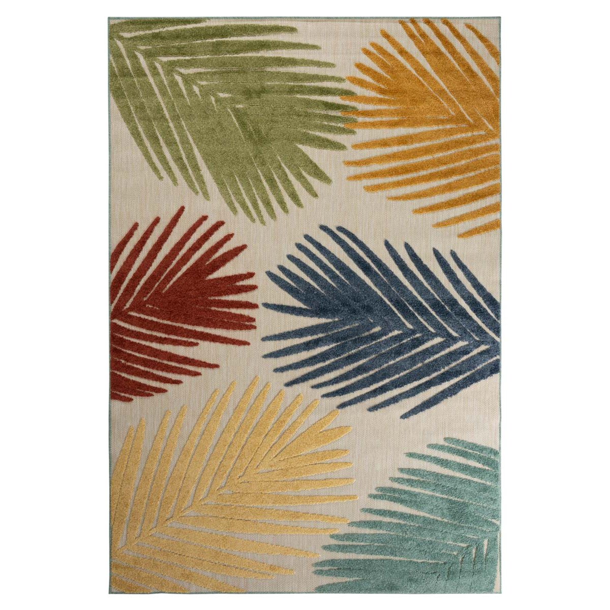 Boho&me Buitenkleed palmbladeren - Verano beige|multi - 200x300 cm
