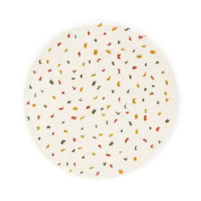 Boho&me Rond hoogpolig vloerkleed stippen Artisan - wit|multi - 300 cm