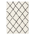 Boho&me Hoogpolig vloerkleed ruiten Artisan - wit|zwart - 160x230 cm