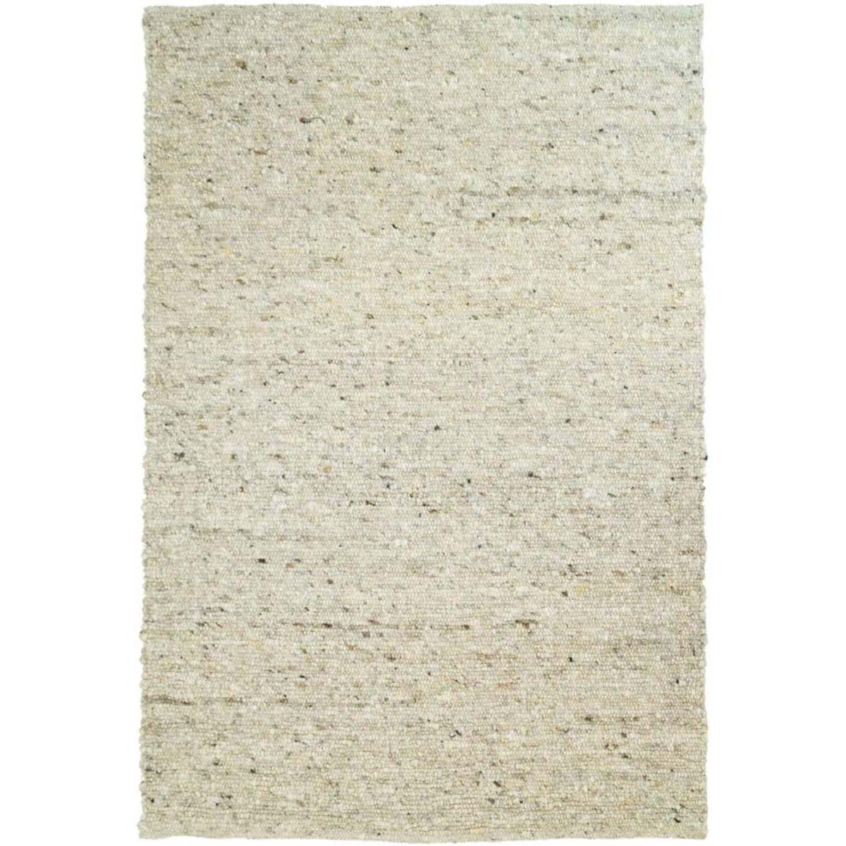 Tapeso Wollen vloerkleed handweef Veve - beige|grijs - 200x290 cm