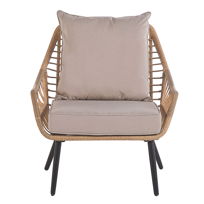 Beliani - LAURETO - Bistroset voor 2 - Natuurlijk - PE rotan