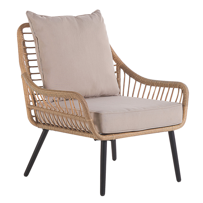 Beliani - LAURETO - Bistroset voor 2 - Natuurlijk - PE rotan