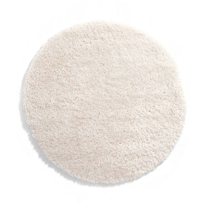 Tapeso Rond hoogpolig vloerkleed - Cozy Shaggy - wit - 160 cm