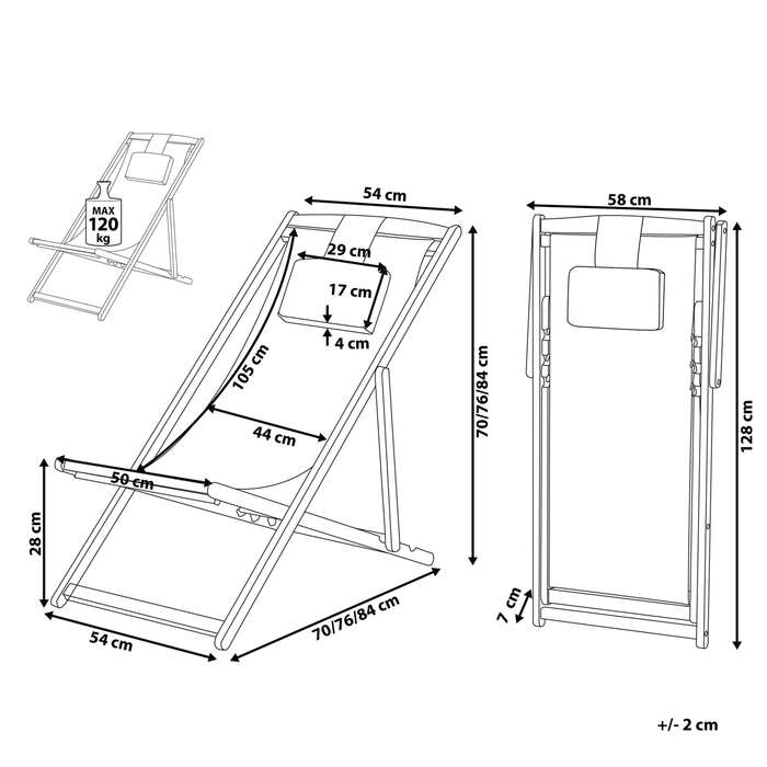 Beliani - AVELLINO - Strandstoel - Grijs - Polyester