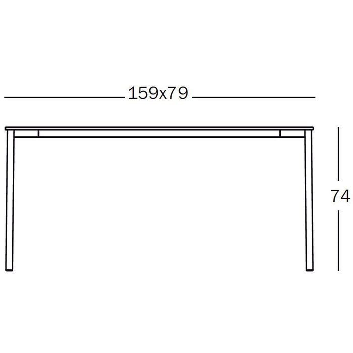 Striped Tavolo tuintafel rechthoek 159x79 zwart