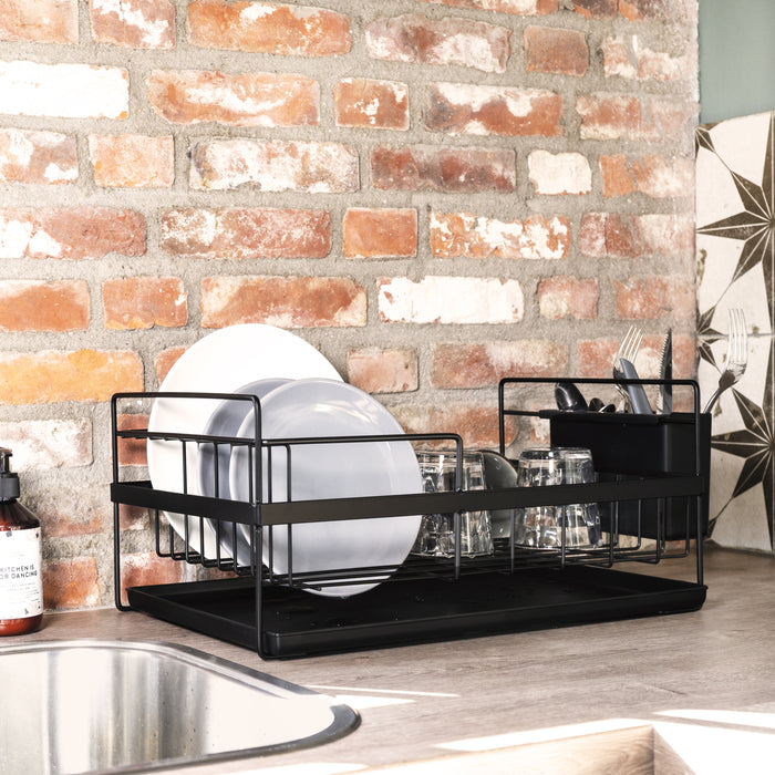 QUVIO Afdruiprek metaal - Zwart