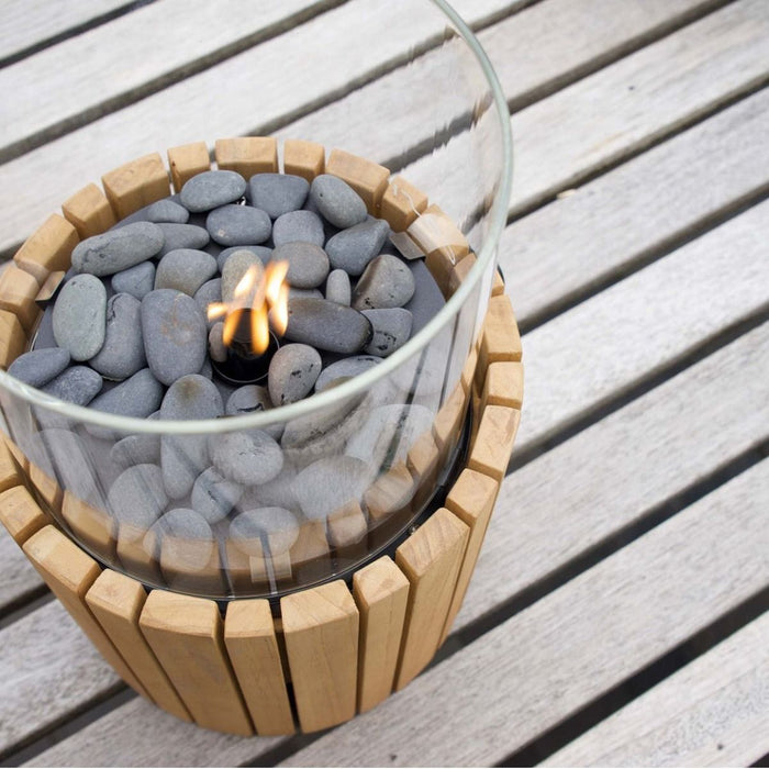 Cosiscoop Timber teak - gaslantaarn met gaspatroon