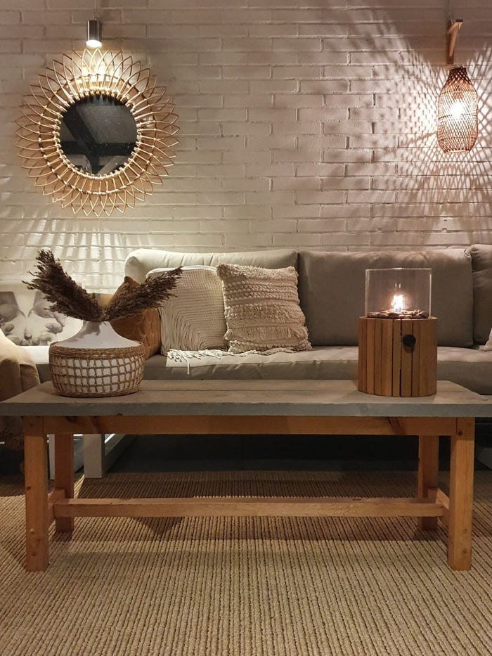 Cosiscoop Timber teak - gaslantaarn met gaspatroon