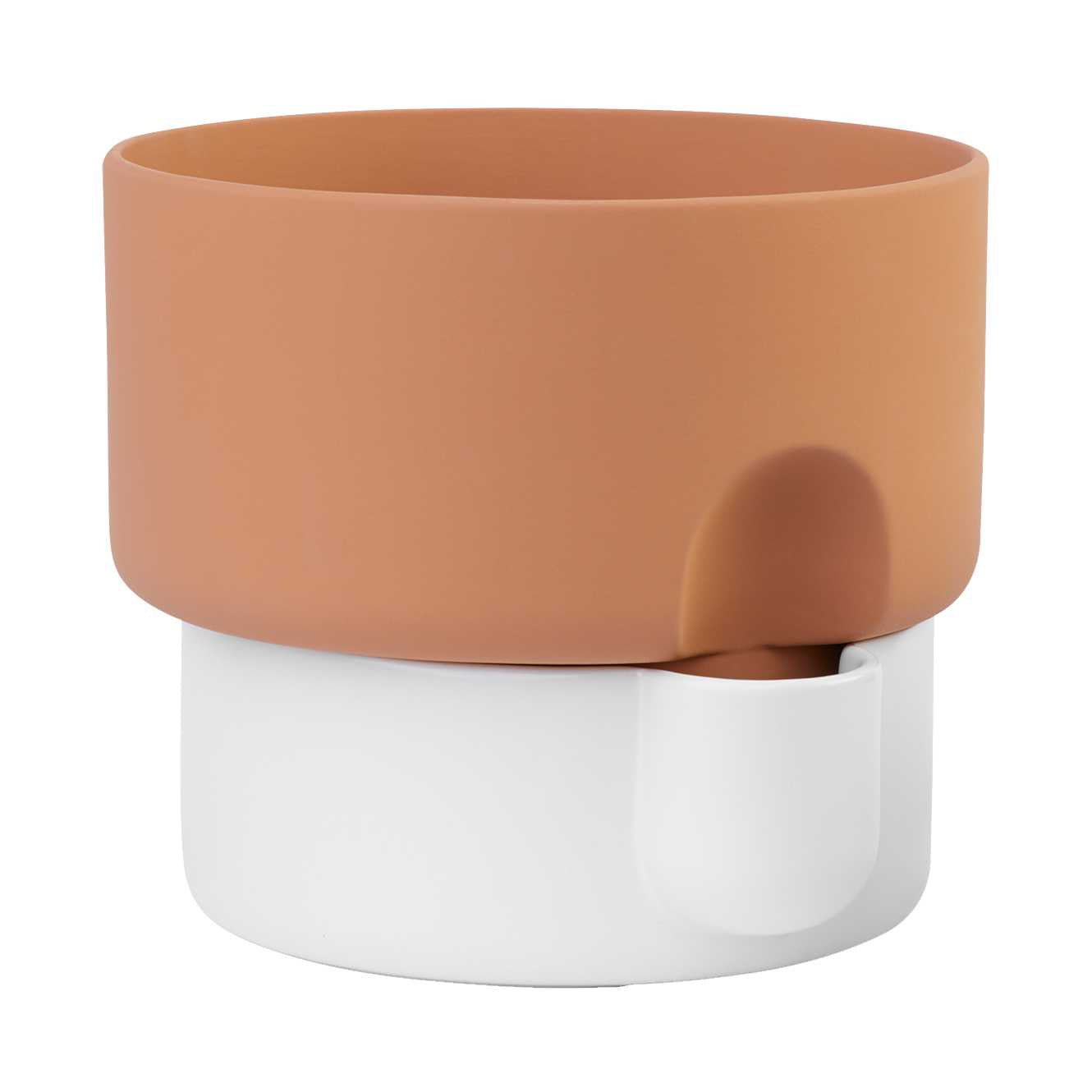 Oasis plantenbak medium Ø20.5 wit|terracotta