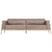 Fawn sofa 3+ whitewash Dakar Leather Stone