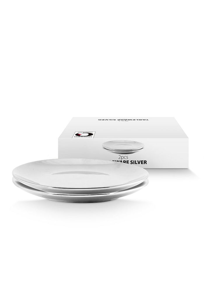 vtwonen Bord - Set van 2 - Zilver - 20cm