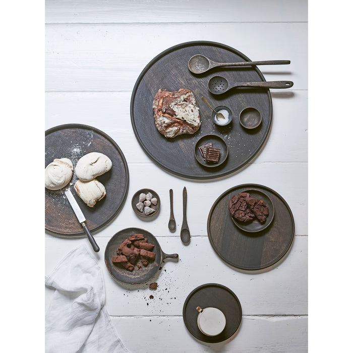 vtwonen Bord - Mango Hout - Zwart - Ø 40cm