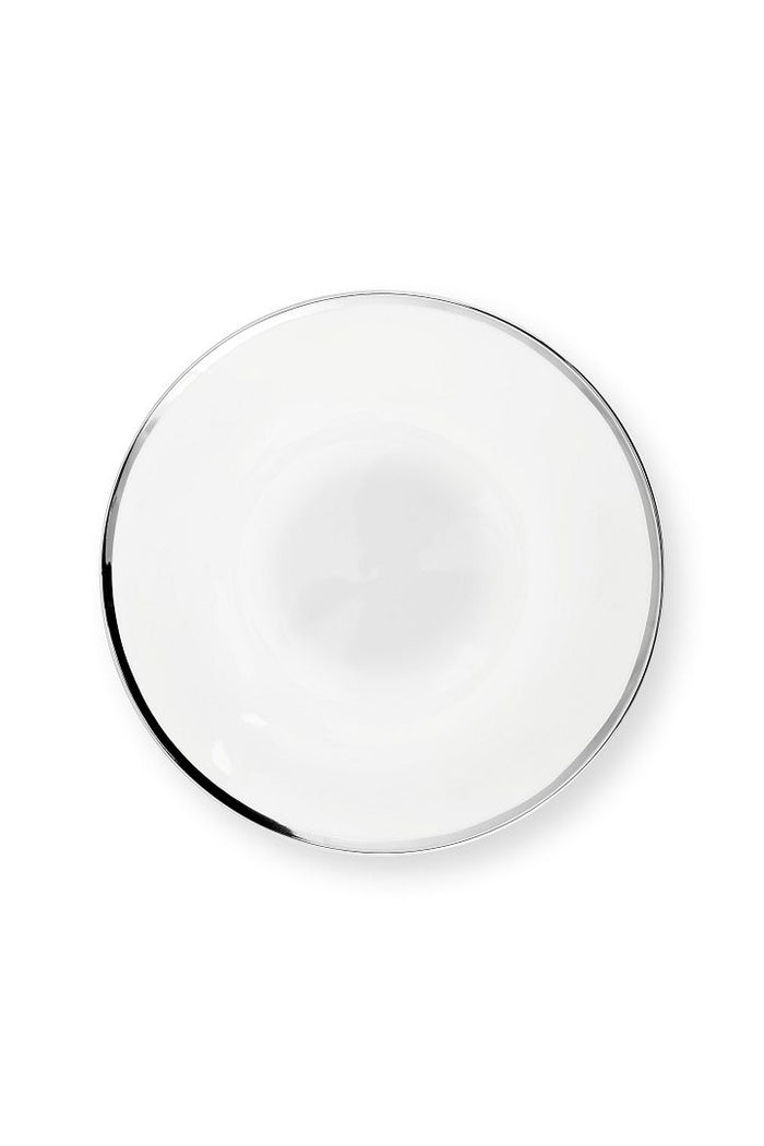 vtwonen Pastaborden - Wit - Zilver - Set van 2 - Ø 25.5cm