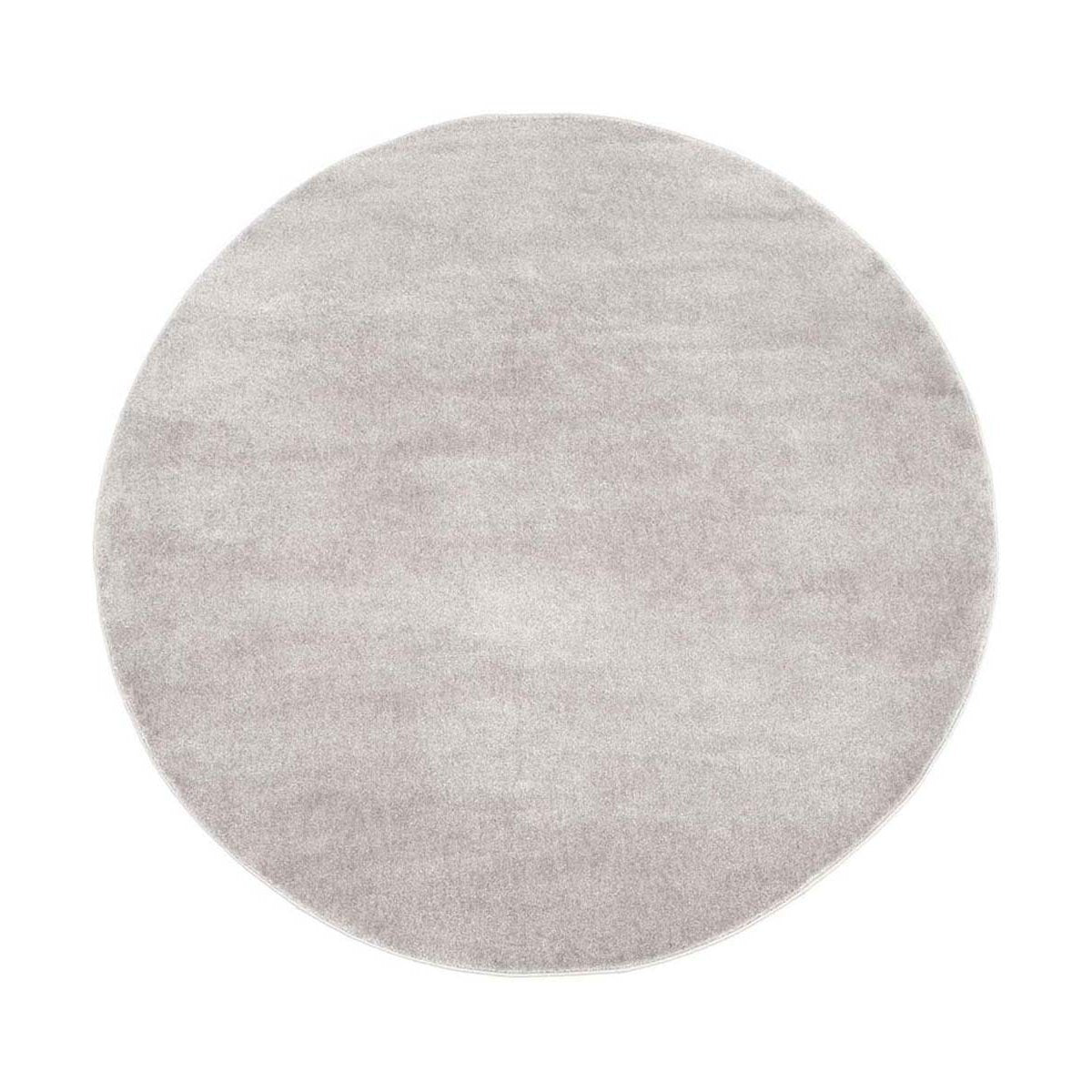 Tapeso Rond vloerkleed effen velours Gala - grijs - 120 cm