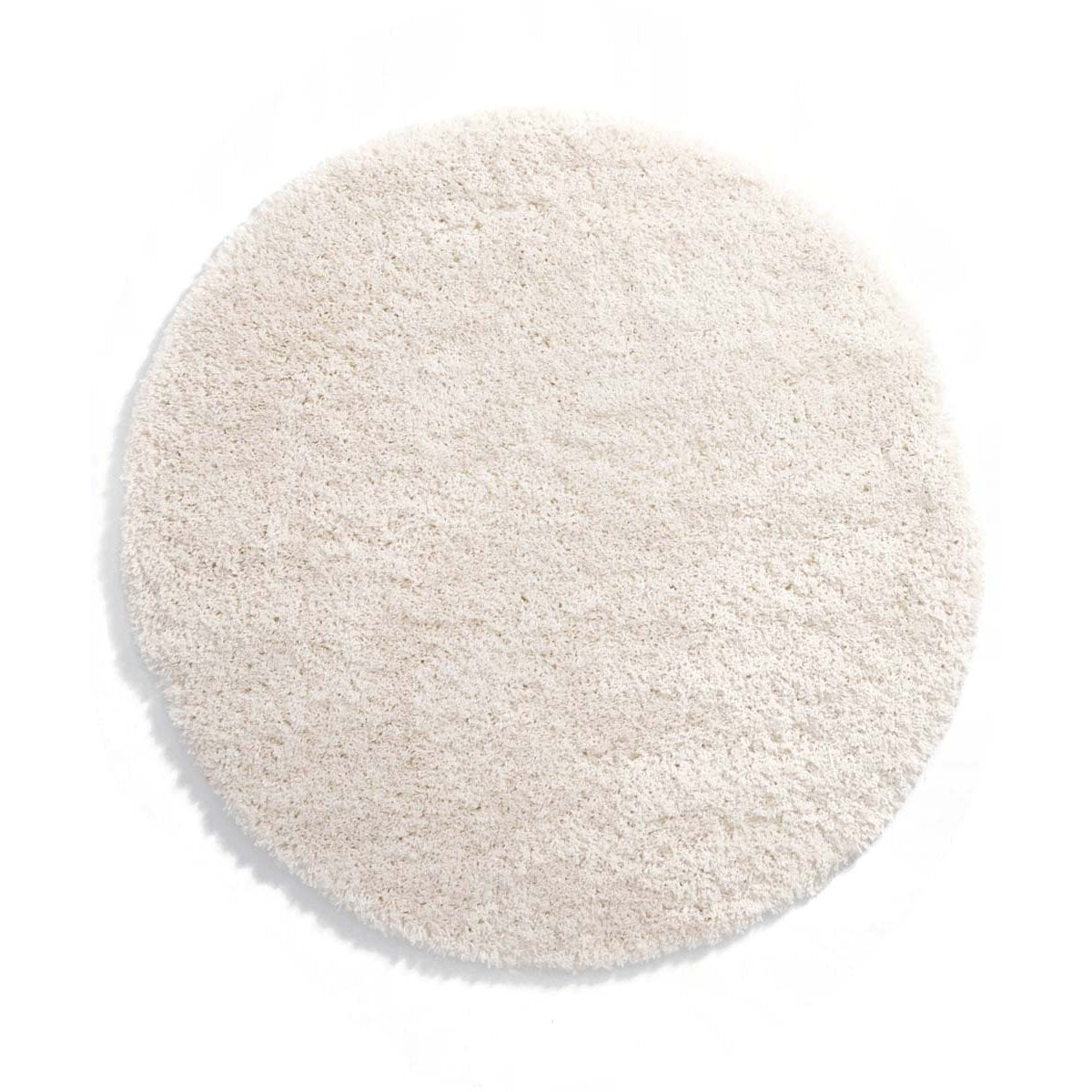 Tapeso Rond hoogpolig vloerkleed - Cozy Shaggy - wit - 240 cm