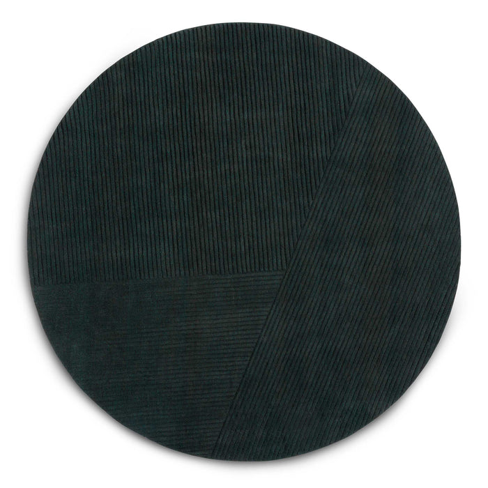 Row circular vloerkleed Ø200 donkergroen