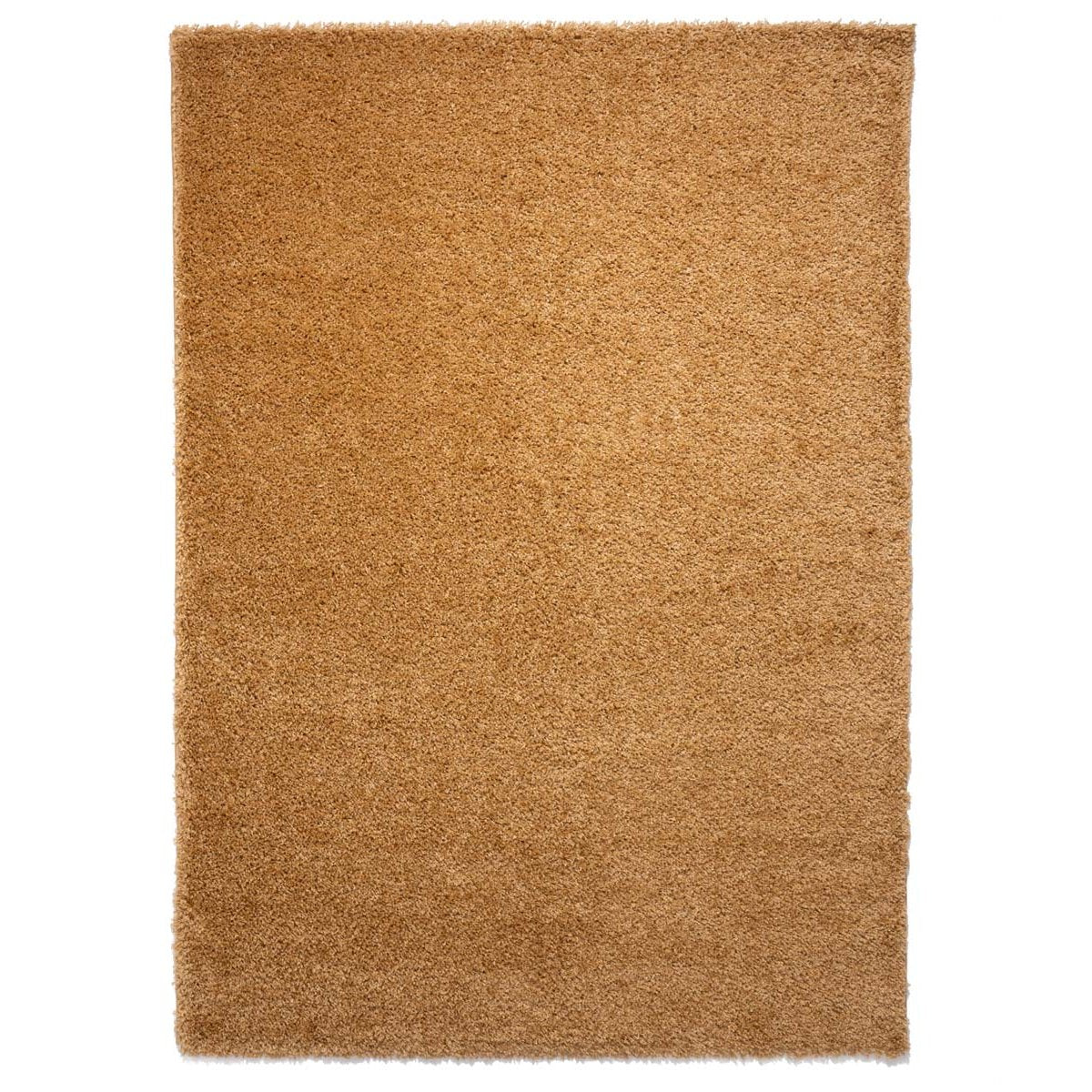 Tapeso Hoogpolig vloerkleed shaggy Trend effen - goud - 80x150 cm