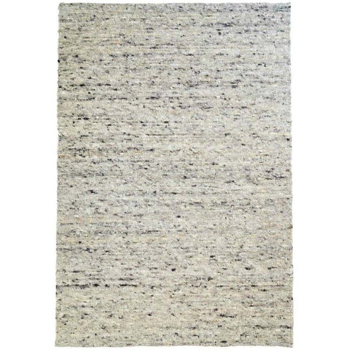 Tapeso Wollen vloerkleed handweef Veve - grijs|crème - 250x340 cm