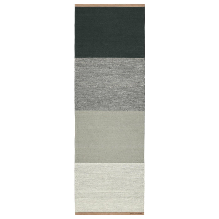 Fields vloerkleed 80x250 Groen|Grijs