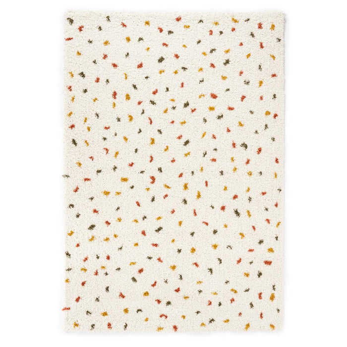 Boho&me Hoogpolig vloerkleed stippen Artisan - wit|multi - 80x150 cm