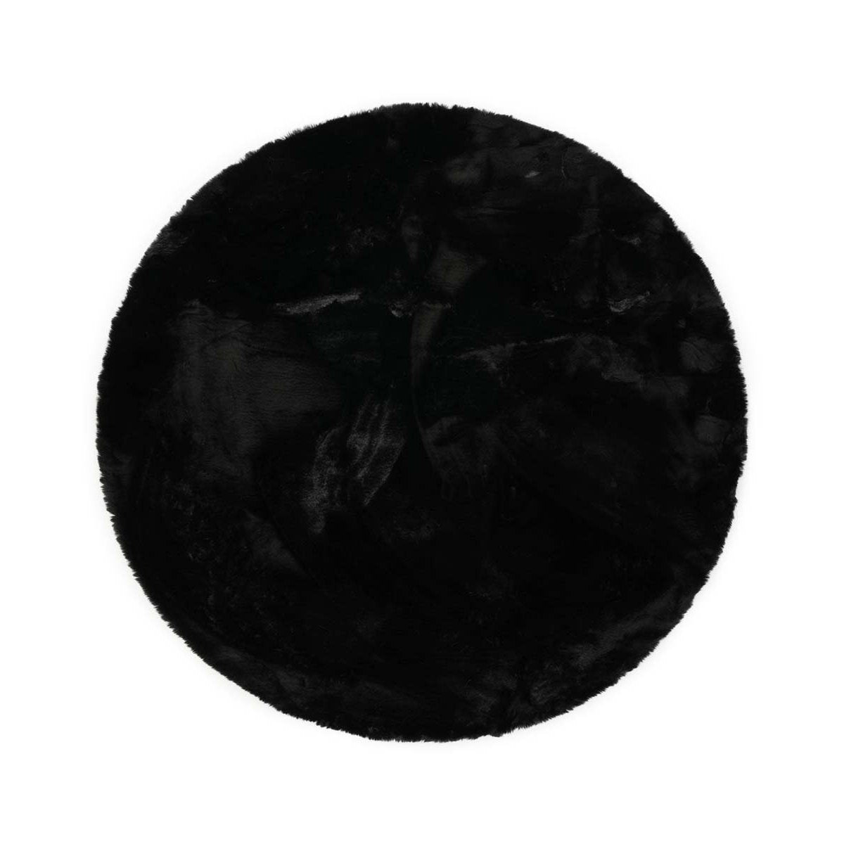 Tapeso Rond hoogpolig vloerkleed - Comfy plus - zwart - 160 cm