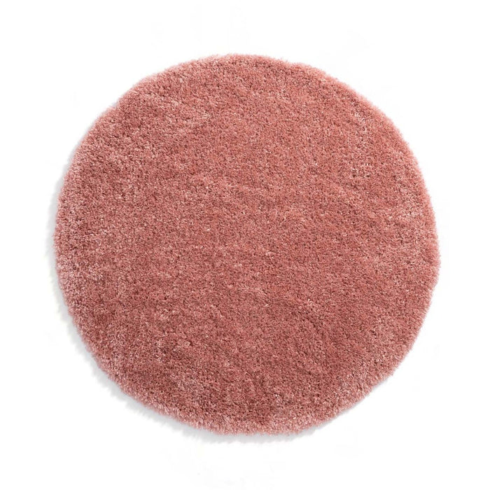 Tapeso Rond hoogpolig vloerkleed - Cozy Shaggy - roze - 120 cm