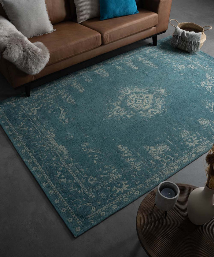 Heritaged Vintage vloerkleed Nomad - grijs|blauw - 70x140 cm