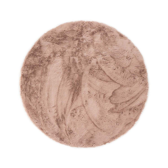 Tapeso Rond hoogpolig vloerkleed - Comfy plus - roze - 230 cm