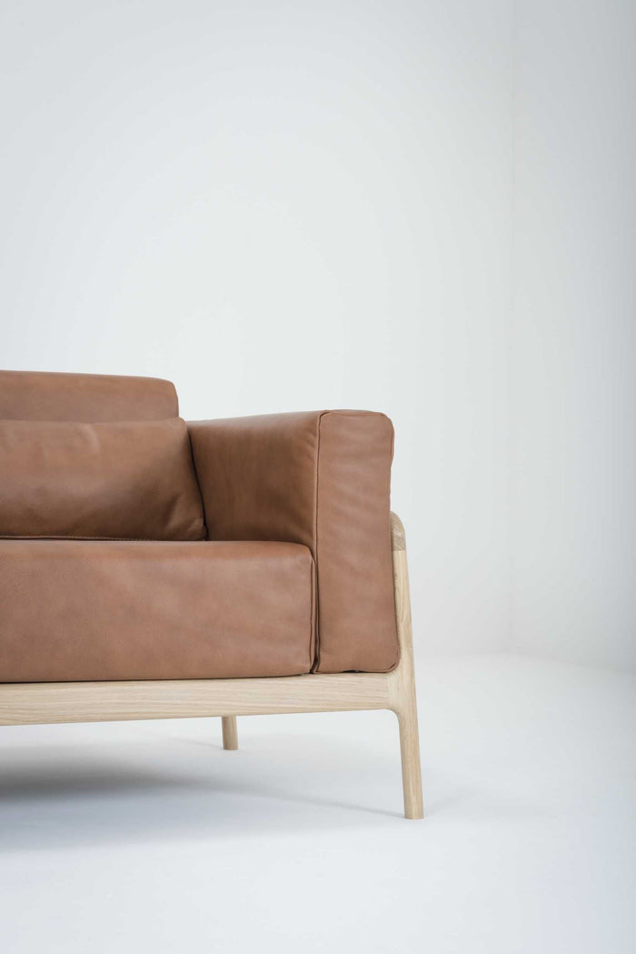 Fawn sofa 2-zits whitewash  Dakar Leather Stone