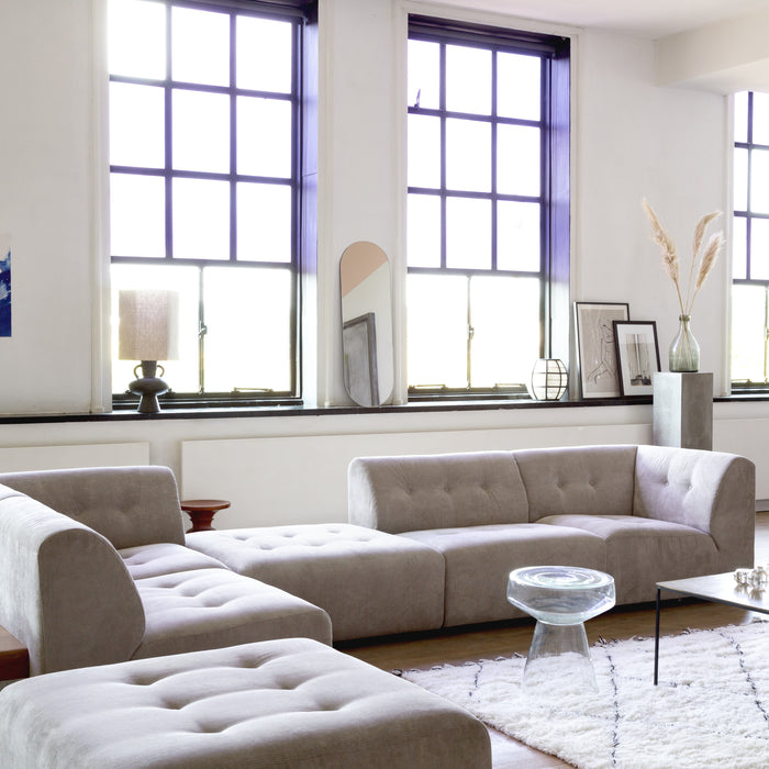 HKliving Vint Bank Element - Hocker - Corduroy Rib - Crème