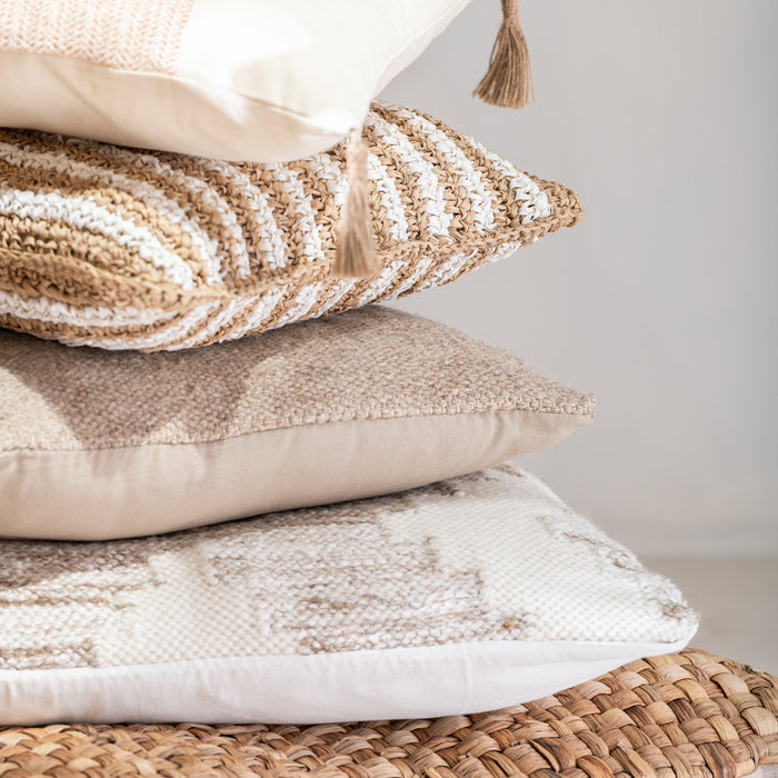 J-Line Kussen Geweven Polyester Beige